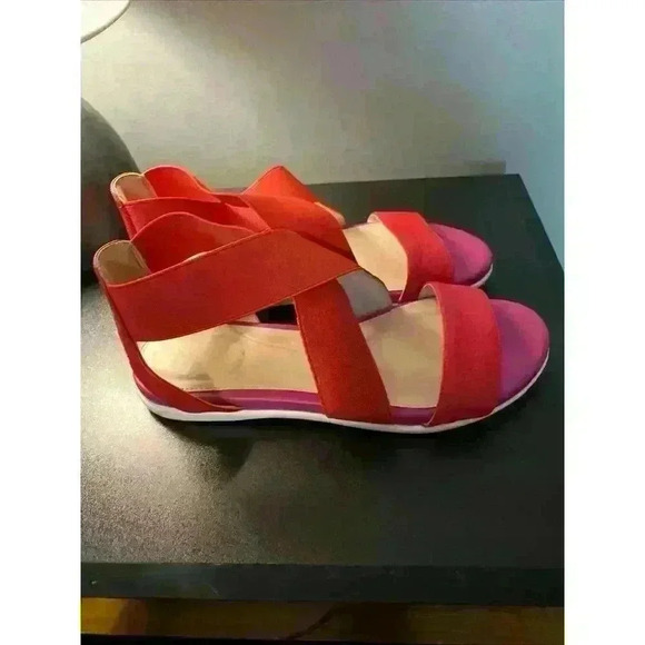 Cole Haan Grand Ambition Women 6.5B Red & Magenta Slingback Leather Sandal - Picture 9 of 11